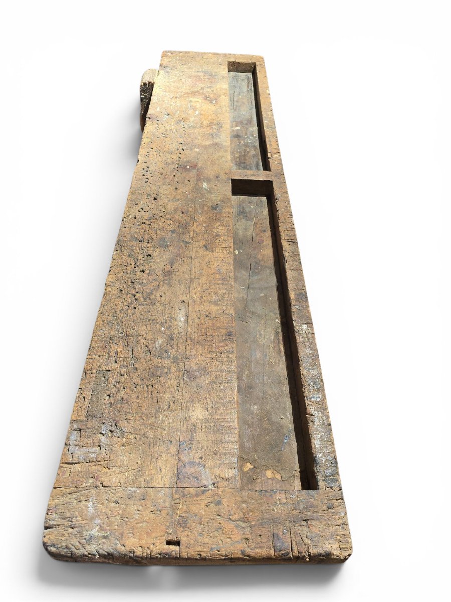 Établi de menuisier du XIXe siècle en bois massif avec patine d'origine-photo-1