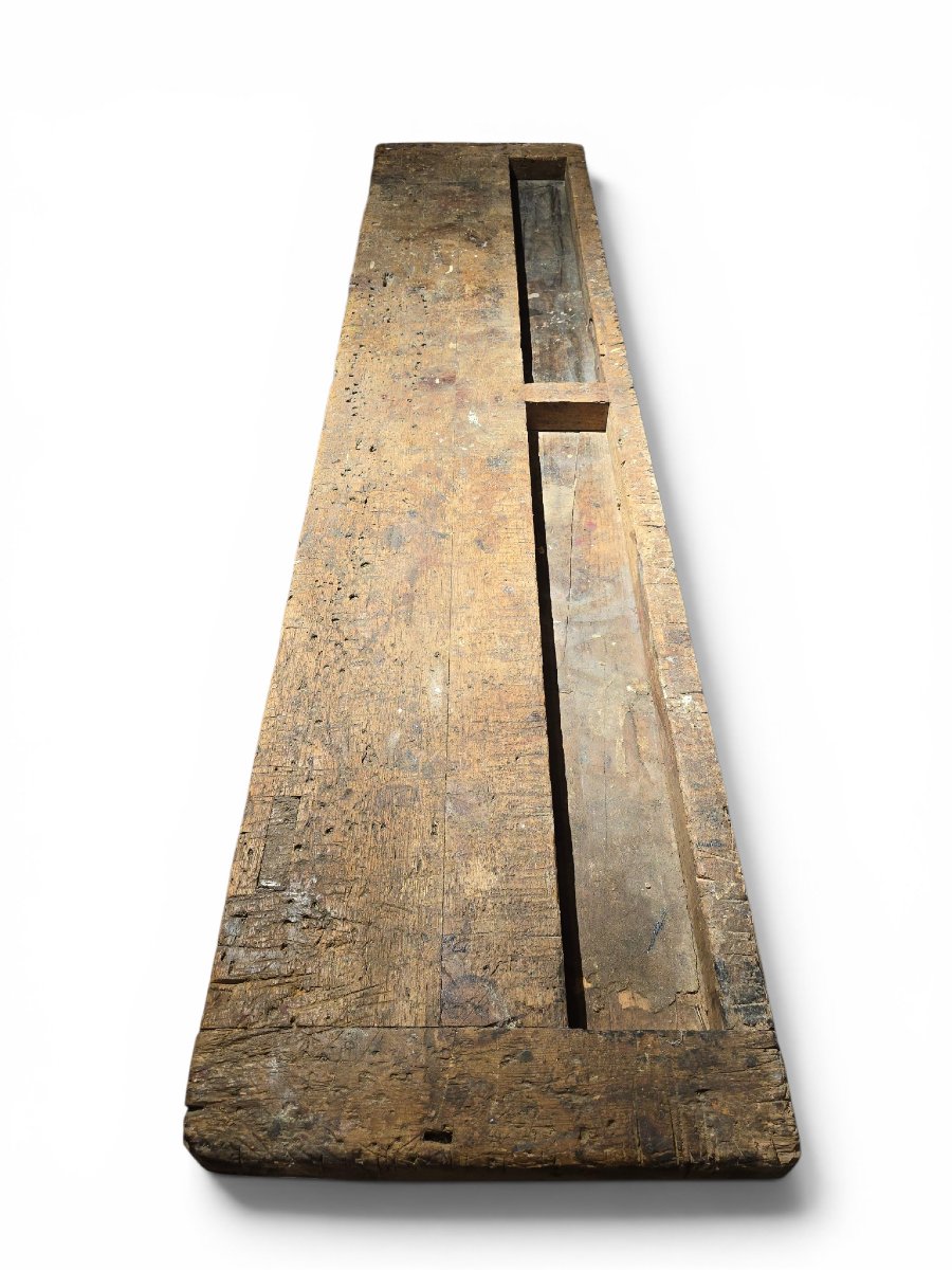 Établi de menuisier du XIXe siècle en bois massif avec patine d'origine-photo-8