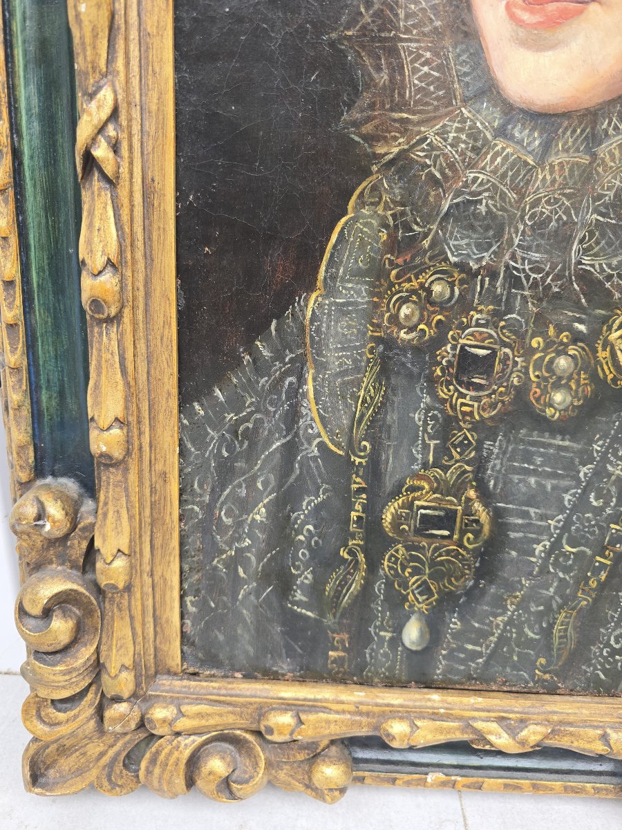 Portrait d'une dame de la cour d'Espagne, XVIe siècle, cercle de Juan Pantoja de la Cruz-photo-8