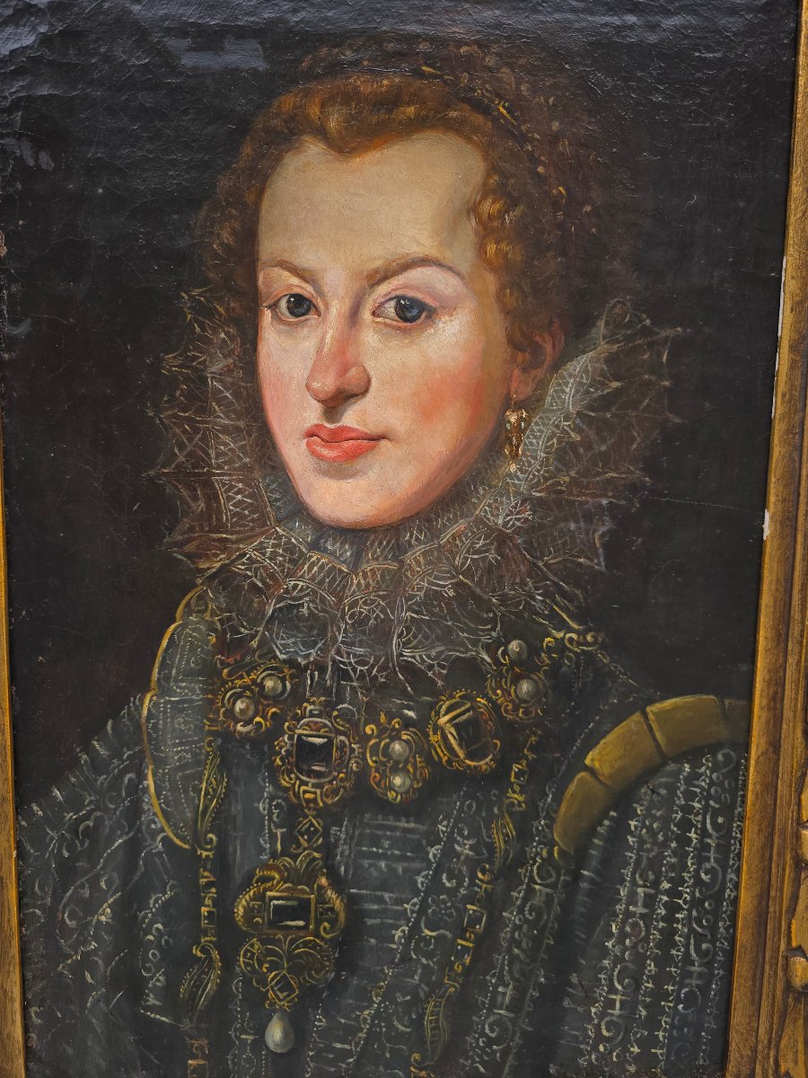 Portrait Of A Lady Of The Spanish Court, 16th Century, Circle Of Juan Pantoja De La Cruz-photo-8
