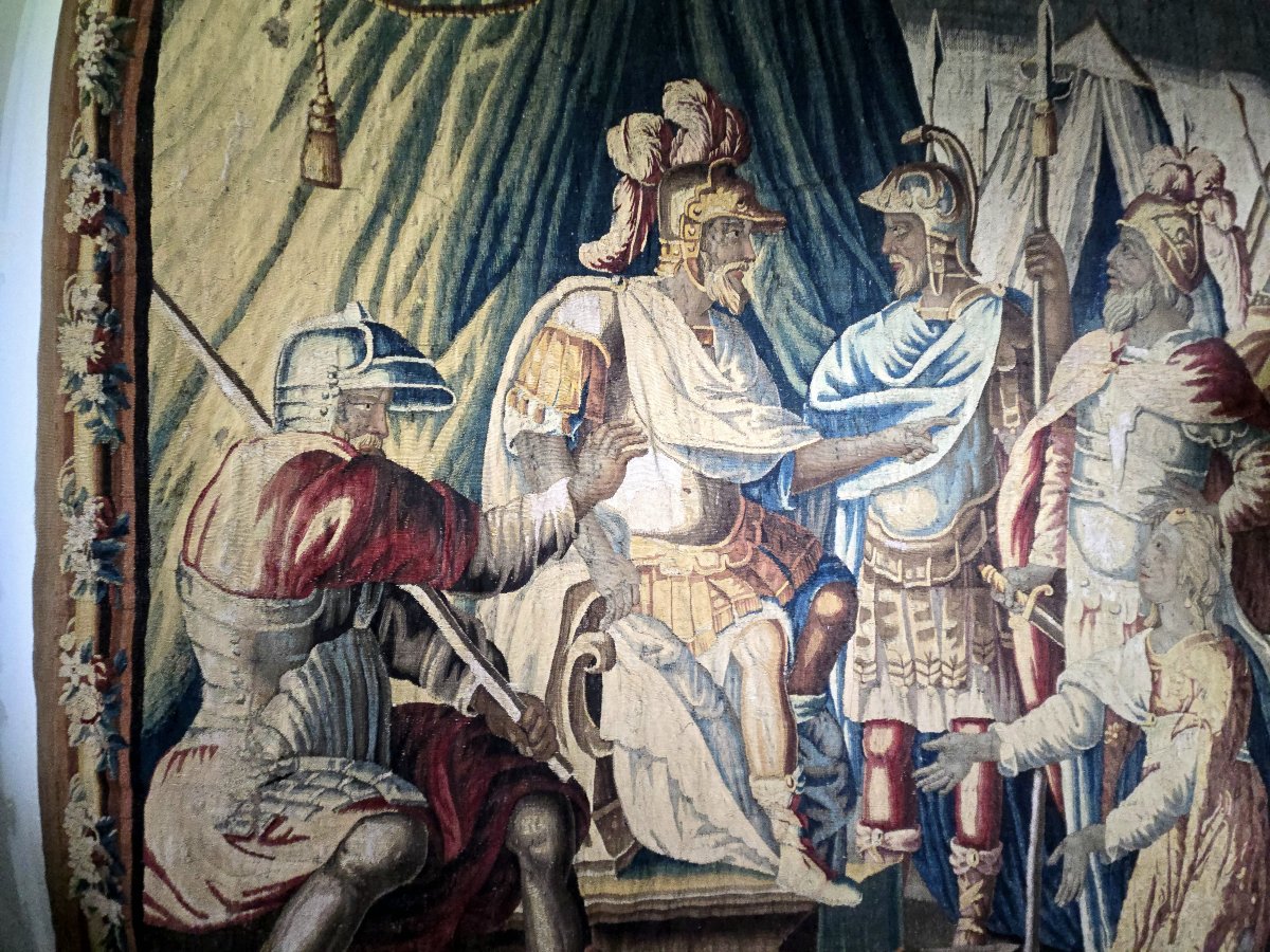 Tapisserie d'Aubusson du XVIIe siècle : La Famille de Darius devant Alexandre-photo-4