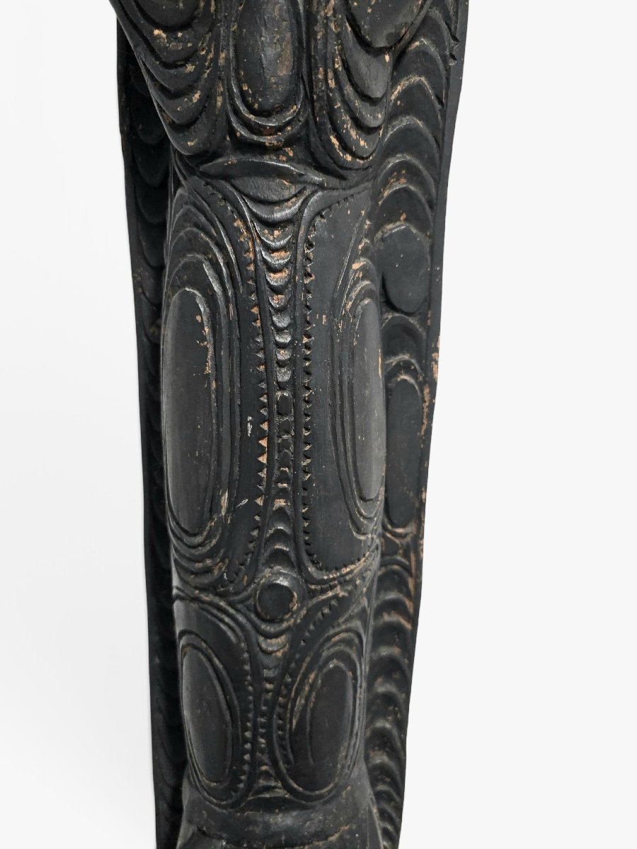 Figure syncrétique du Christ de la région du Sepik, avec yeux en coquillages cauris, Papouasie--photo-6