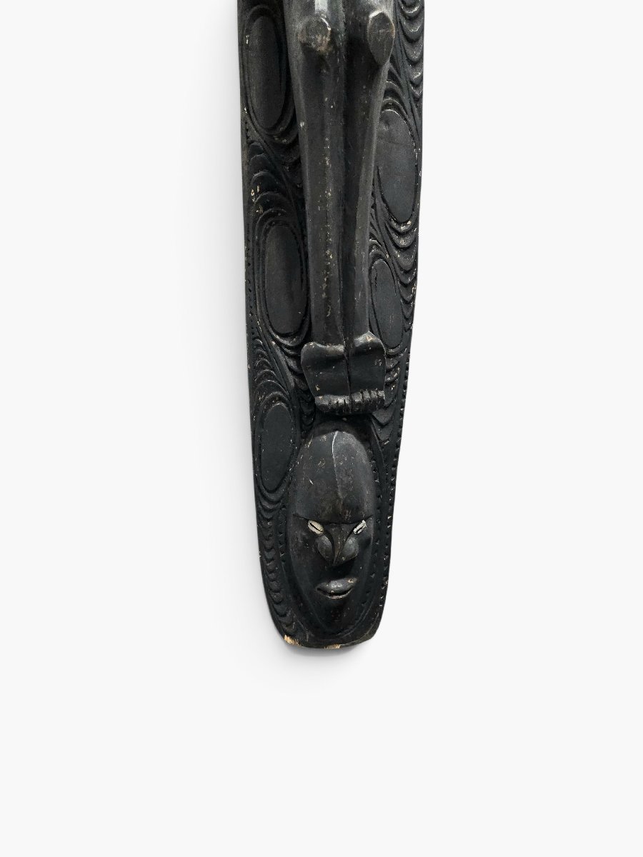 Figure syncrétique du Christ de la région du Sepik, avec yeux en coquillages cauris, Papouasie--photo-7