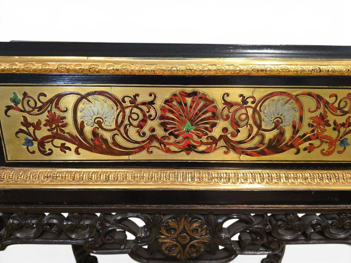 19th-century French Planter In Boulle Marquetry With Inlays Of Gilded Brass,-photo-3