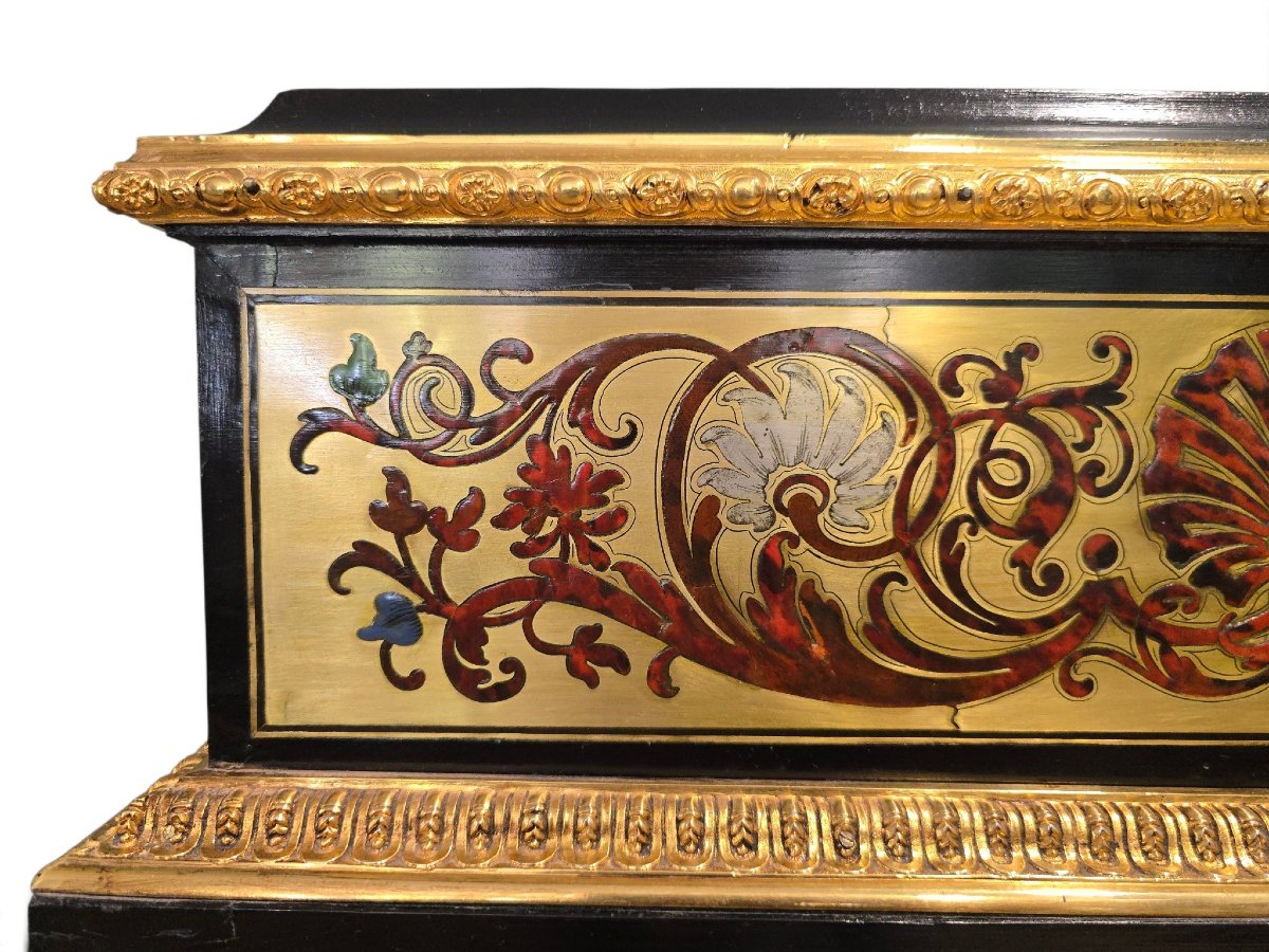 19th-century French Planter In Boulle Marquetry With Inlays Of Gilded Brass,-photo-3