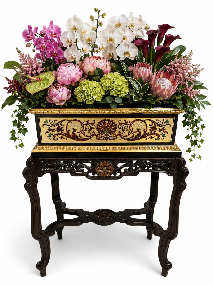 19th-century French Planter In Boulle Marquetry With Inlays Of Gilded Brass,-photo-4