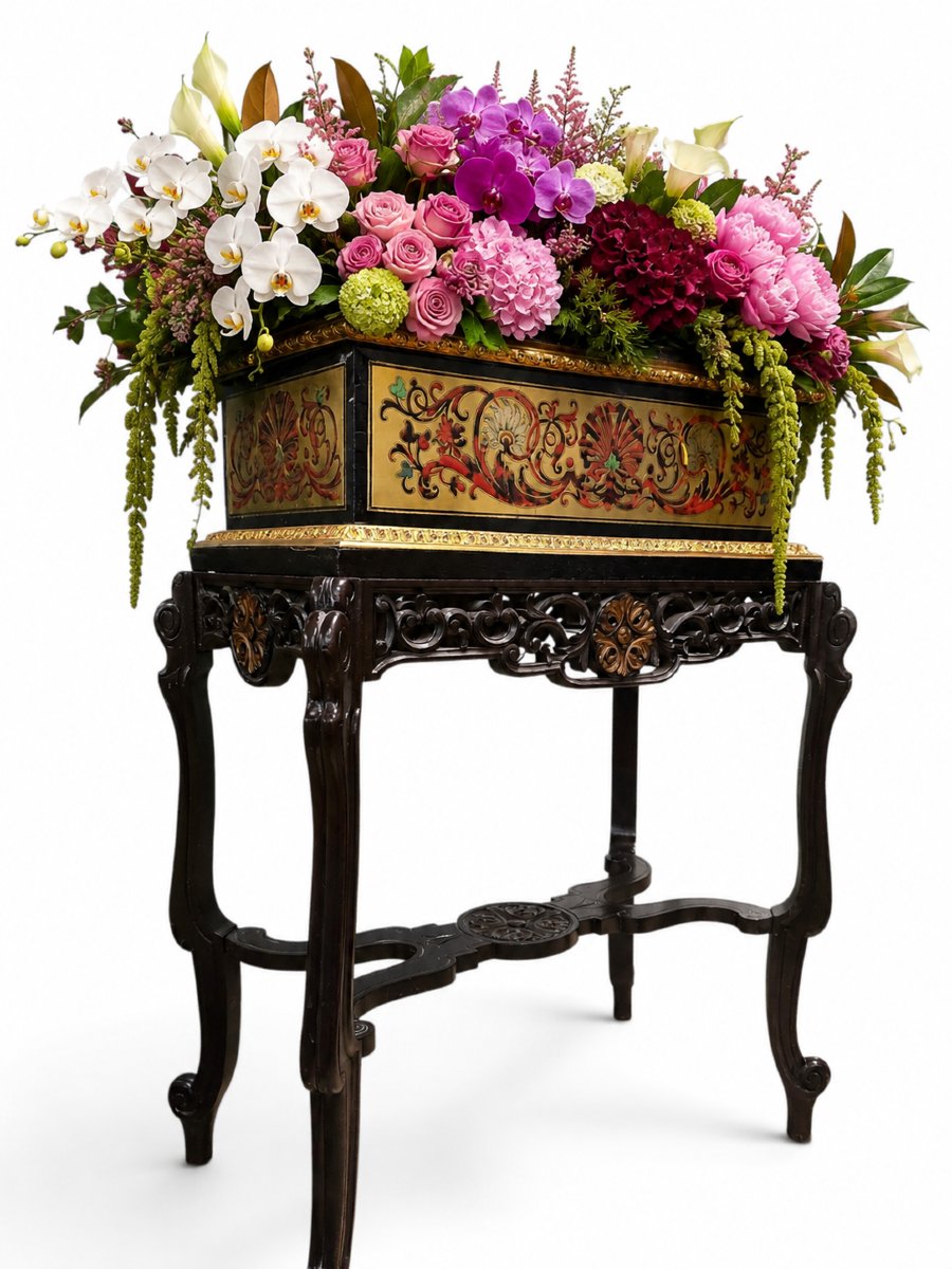 19th-century French Planter In Boulle Marquetry With Inlays Of Gilded Brass,