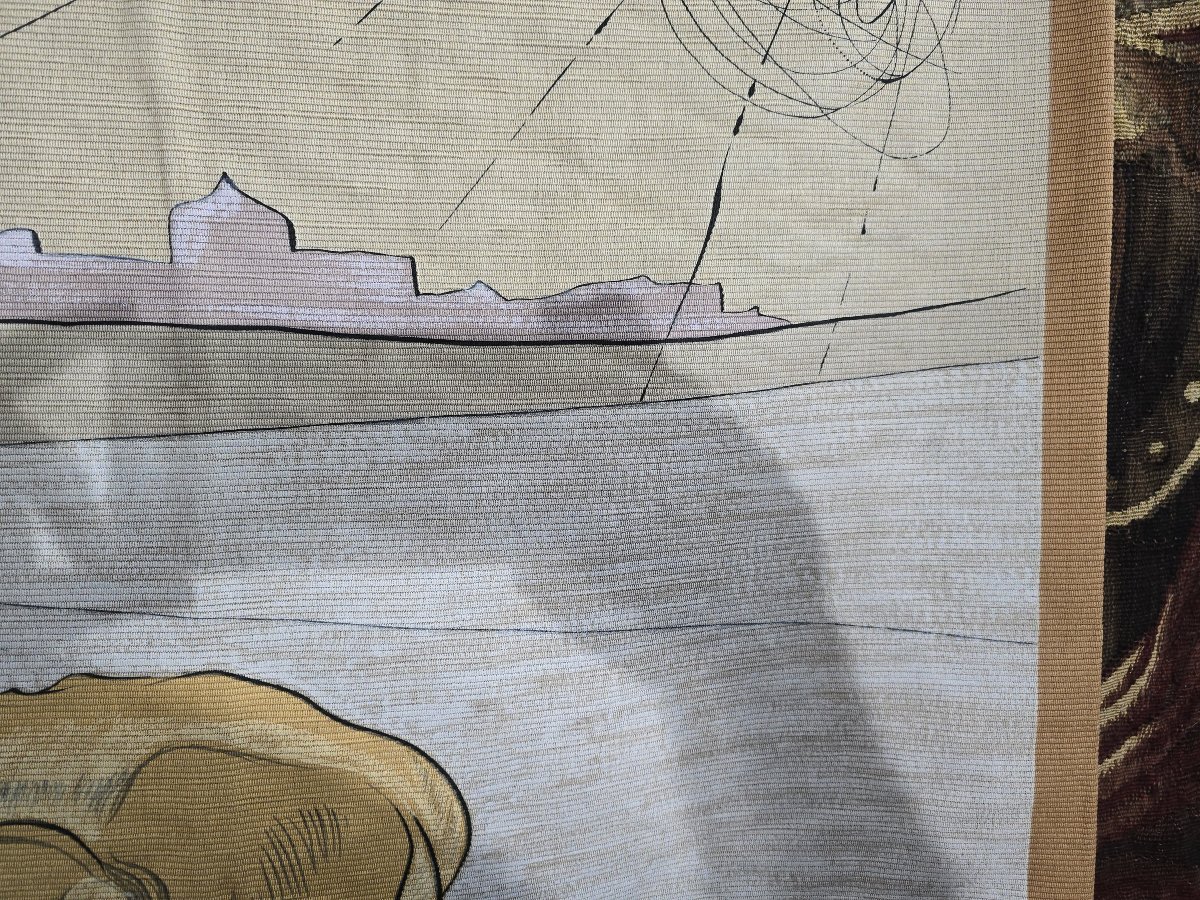 Large Surrealist Textile Panel By Salvador Dalí Depicting Lions, 180 × 140 Cm-photo-4