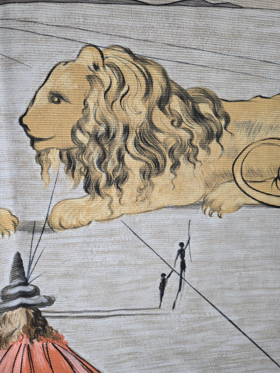 Large Surrealist Textile Panel By Salvador Dalí Depicting Lions, 180 × 140 Cm-photo-6