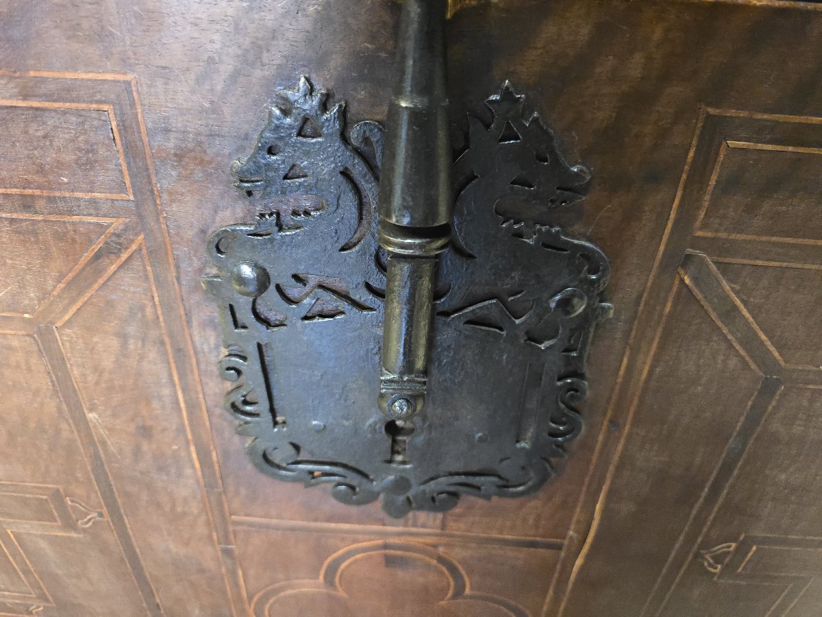 CABINET Bargueño espagnol du XVIIe siècle avec tiroirs secrets et marqueterie-photo-4