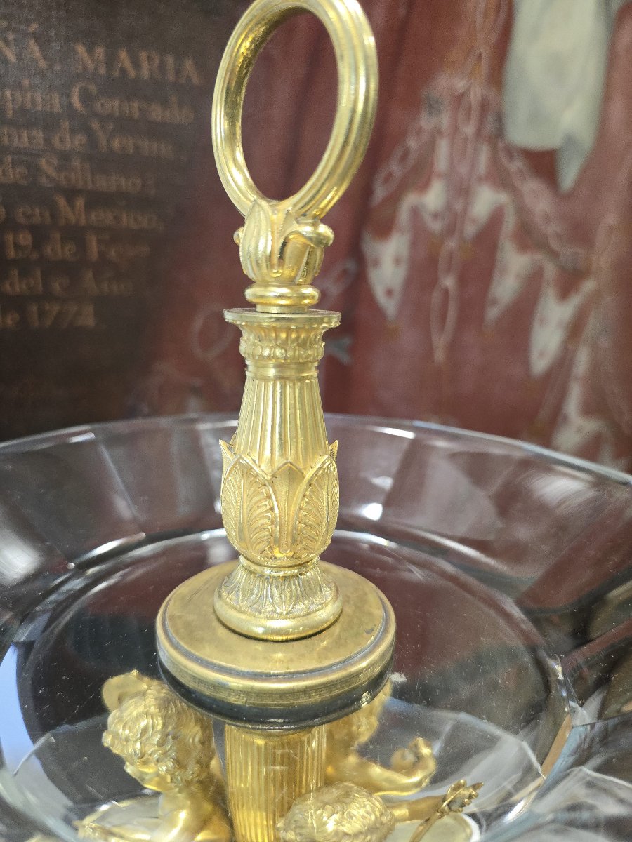 Empire-period Centerpiece In Gilded Bronze And Cut Crystal, Attributed To Thomire, Circa 1810-photo-2