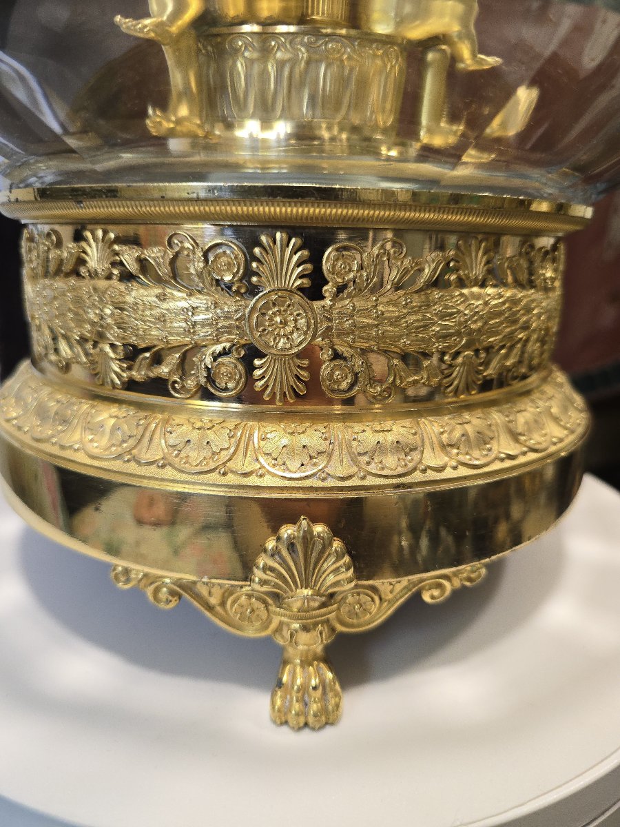 Empire-period Centerpiece In Gilded Bronze And Cut Crystal, Attributed To Thomire, Circa 1810-photo-3
