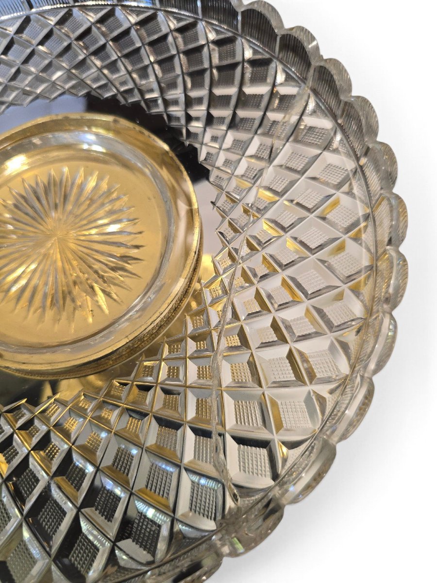 Pair Of Cups (stemmed Bowls) Made Of Mercury-gilded Bronze And Cut Crystal, Empire Style, At-photo-7