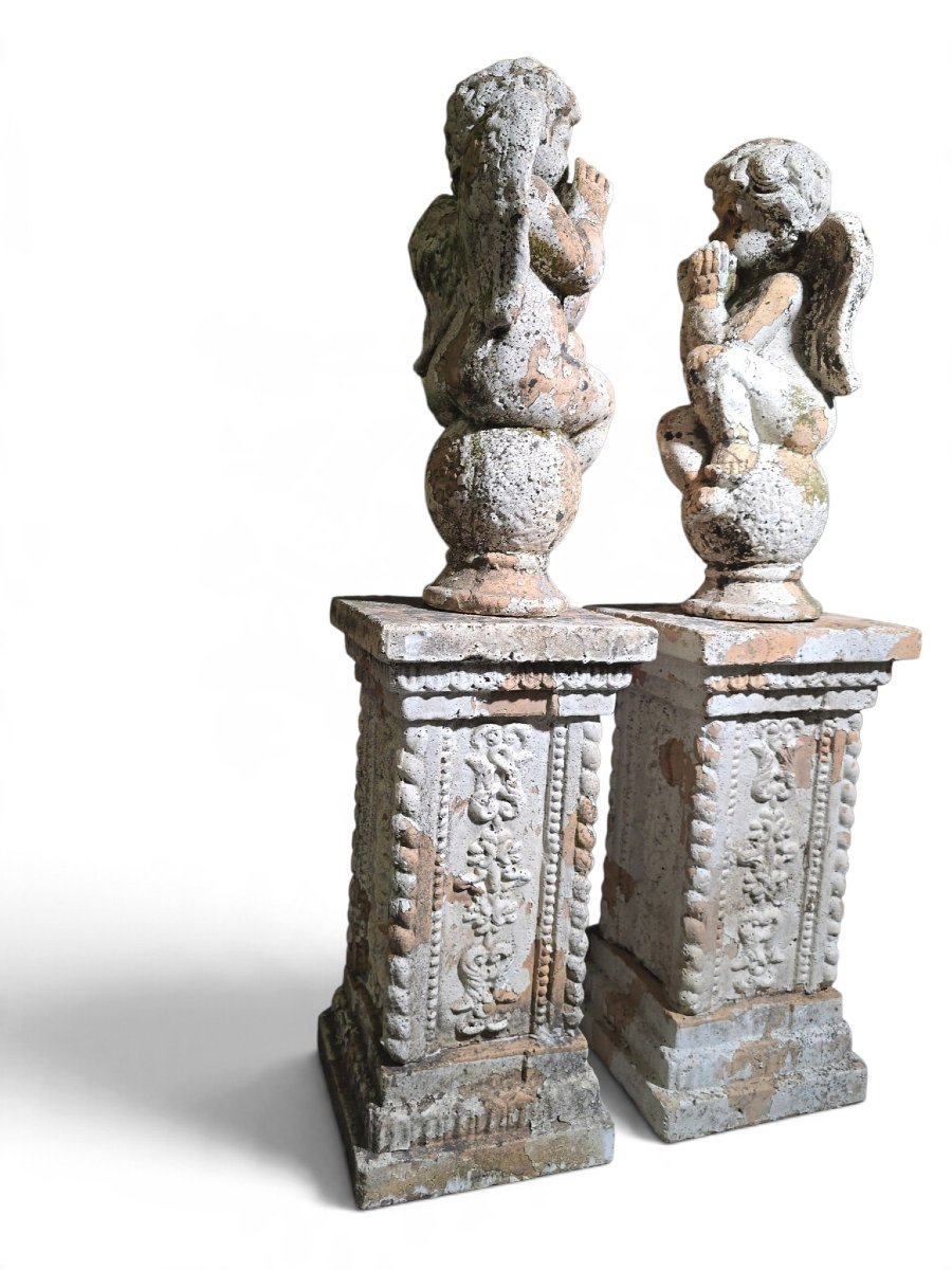 aire de sculptures italiennes en terre cuite -photo-2