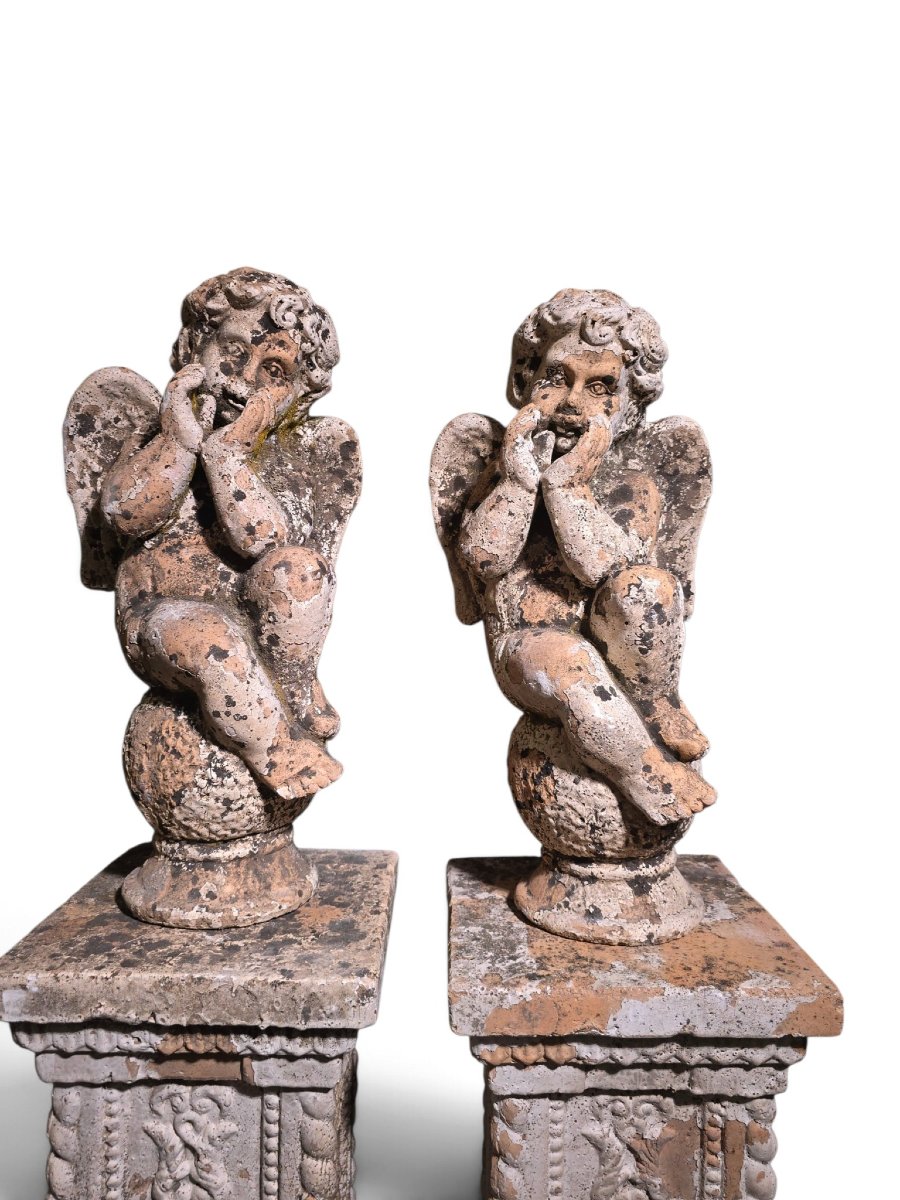 aire de sculptures italiennes en terre cuite -photo-1