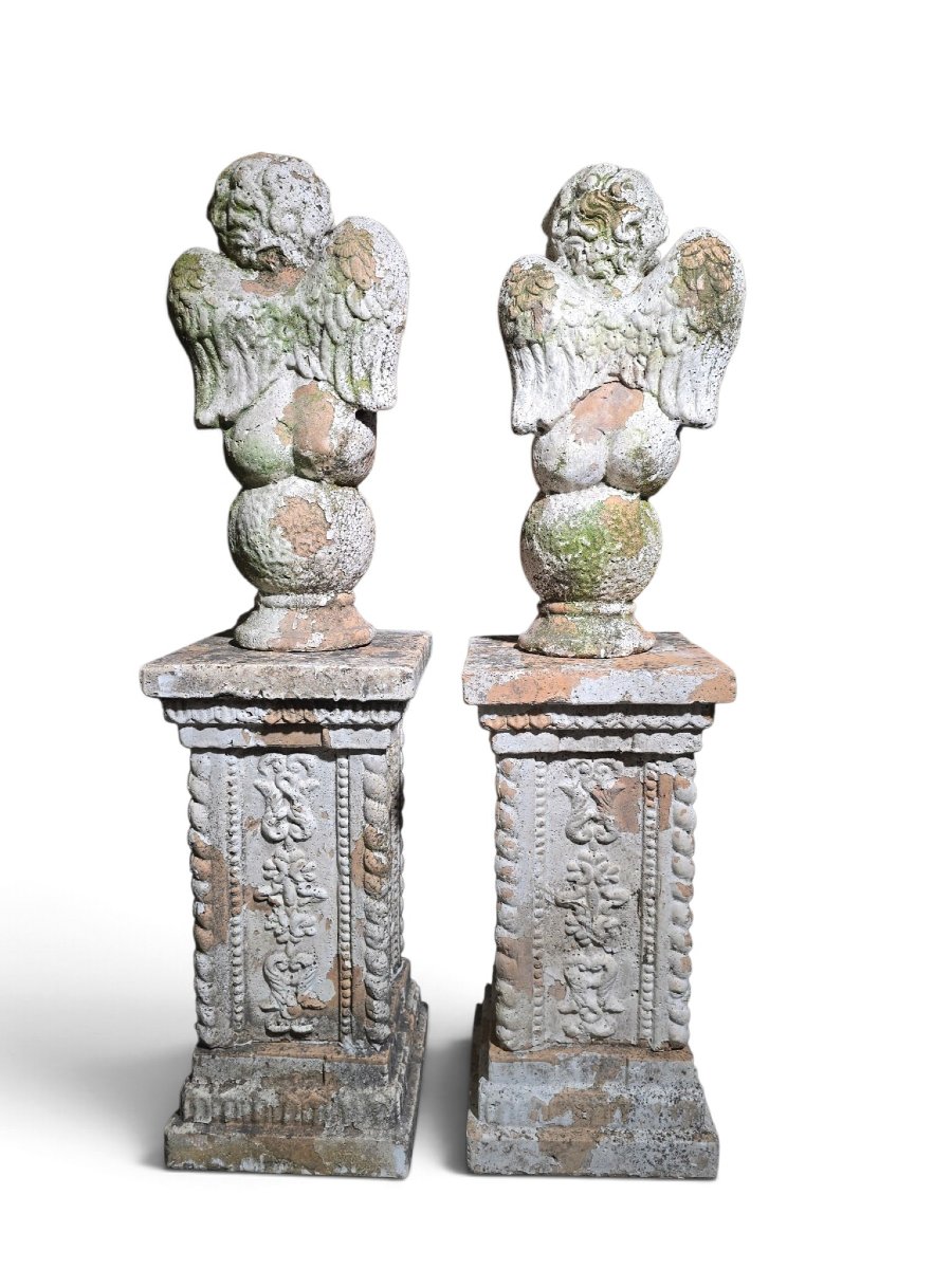 aire de sculptures italiennes en terre cuite -photo-4