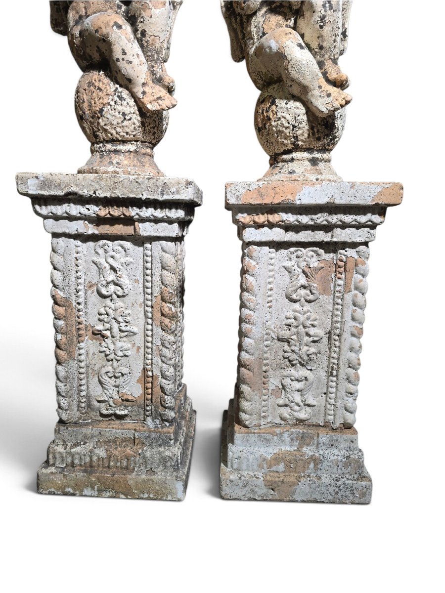 aire de sculptures italiennes en terre cuite -photo-6