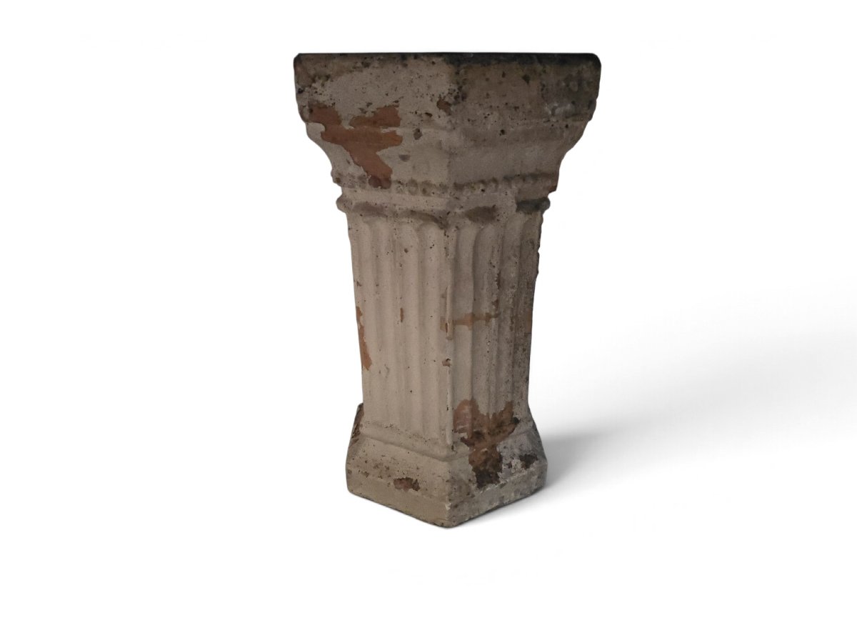 Table ronde italienne en marbre du début du XXe siècle avec motifs grecs classiques peints à la-photo-3
