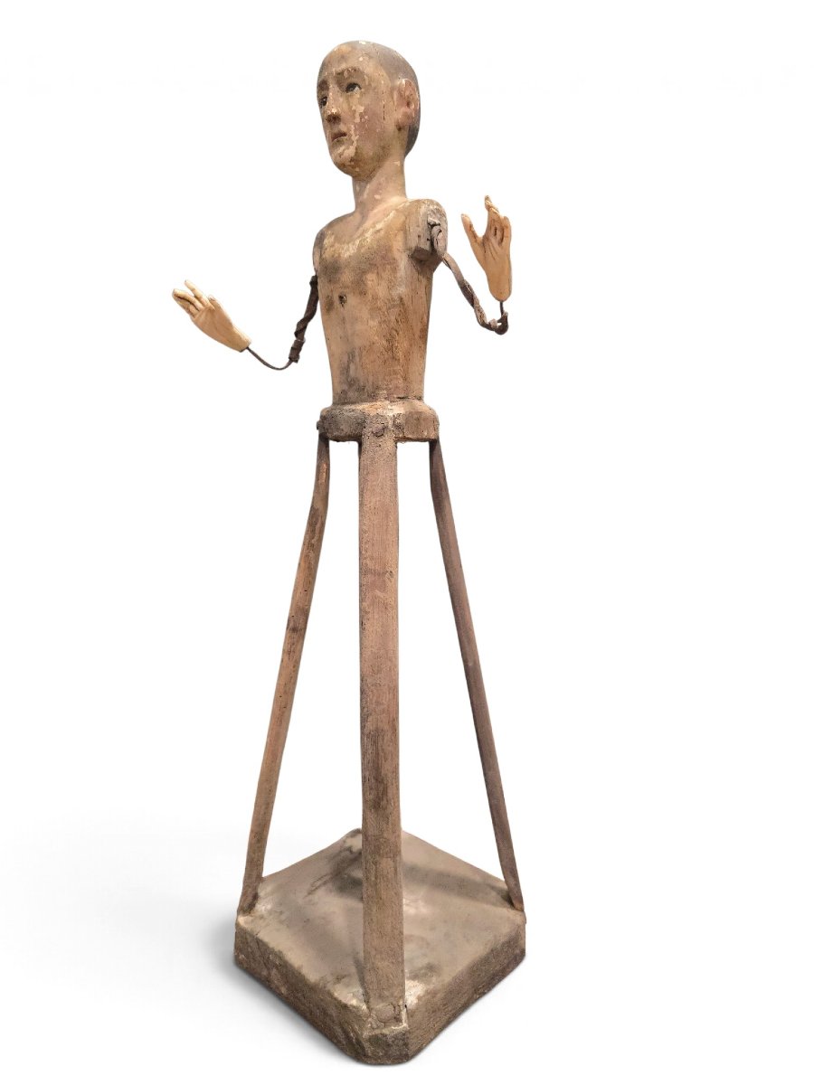 17th-century Spanish Polychrome Wooden Statue: Virgin To Be Dressed (“virgen De Vestir”) -photo-5