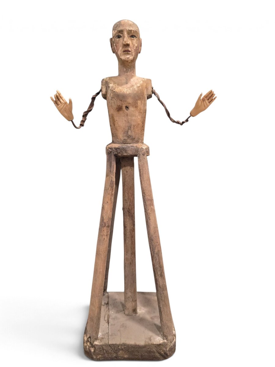17th-century Spanish Polychrome Wooden Statue: Virgin To Be Dressed (“virgen De Vestir”) 