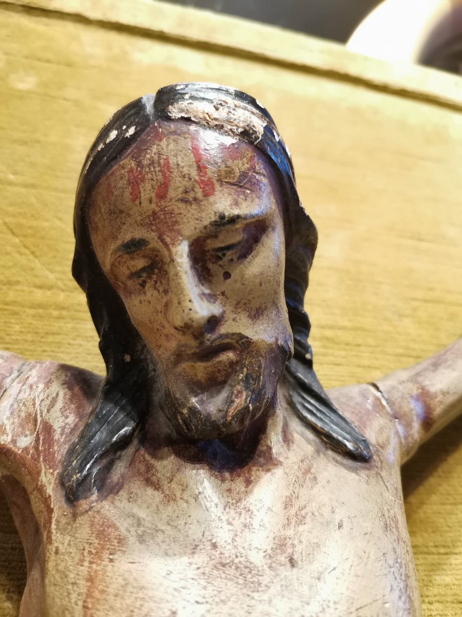 Christ In Polychrome Wood From The 18th Century-photo-1