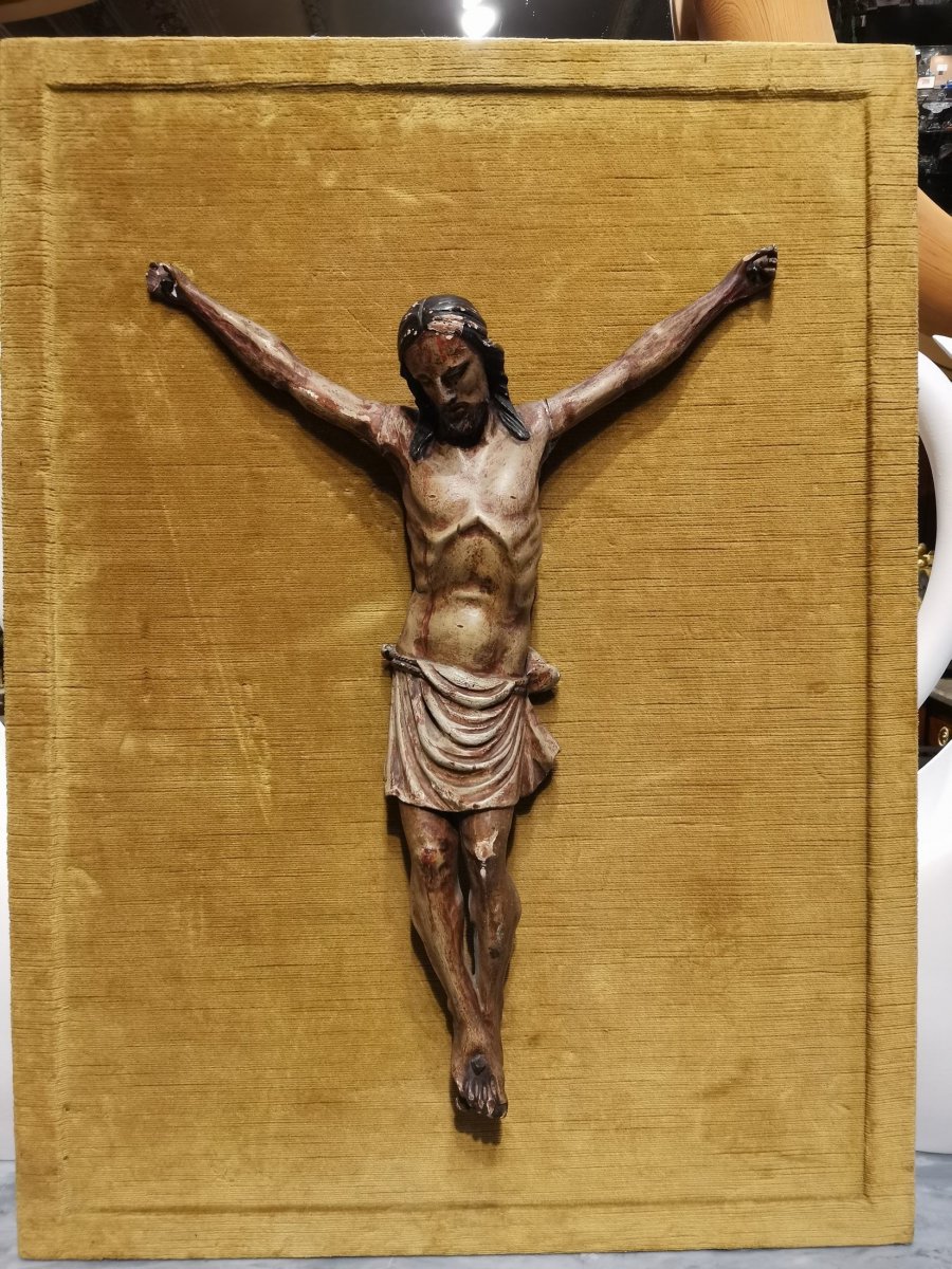 Christ En Bois Polychrome Du 18ème Siècle