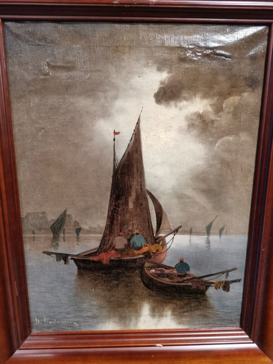 Paire De Cadre Du XIX Eme Huile Sur Toile-photo-3