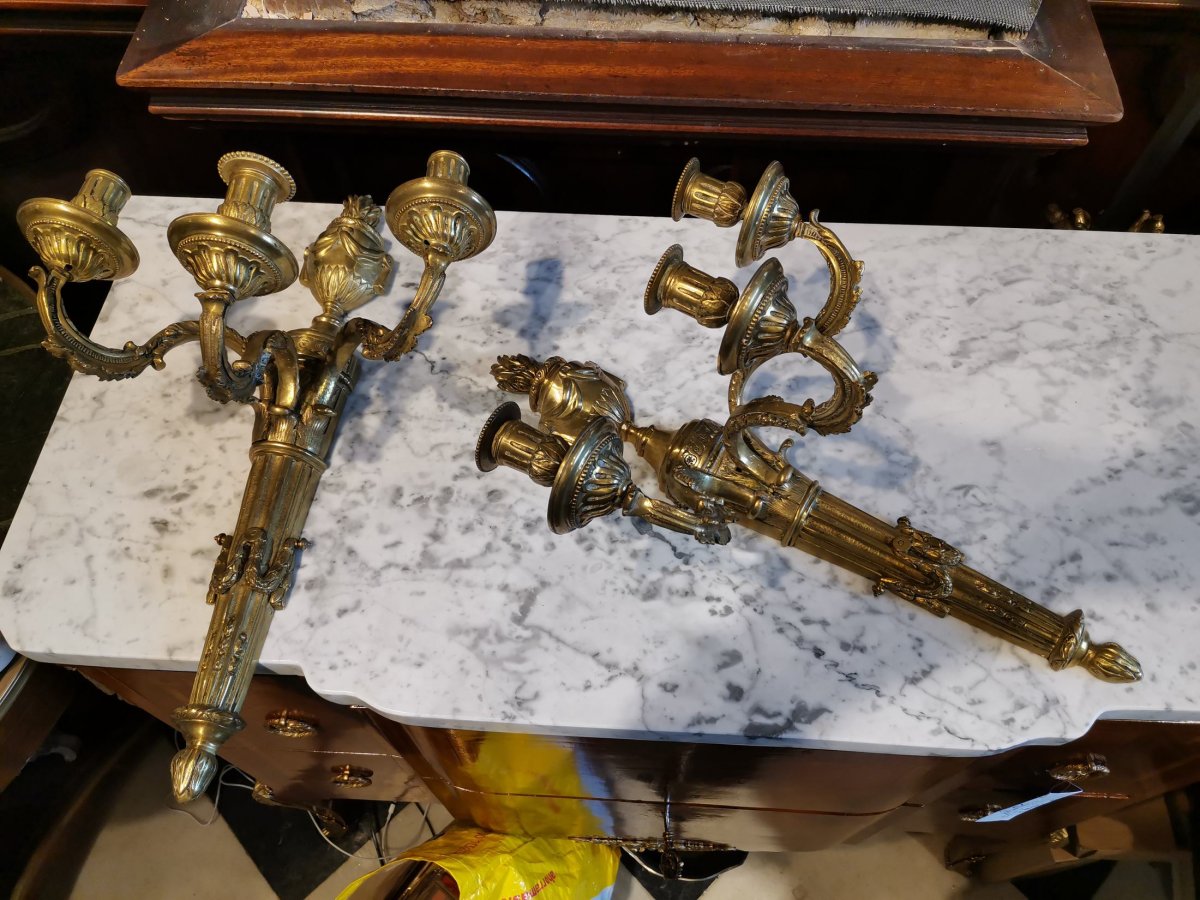 Pair Of Sconces From XIX Eme-photo-7