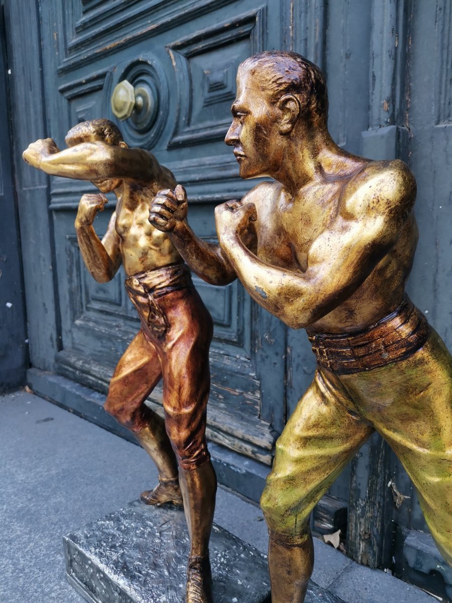 Arthur Waagen C 1895, Sculpture Of American Boxers-photo-1