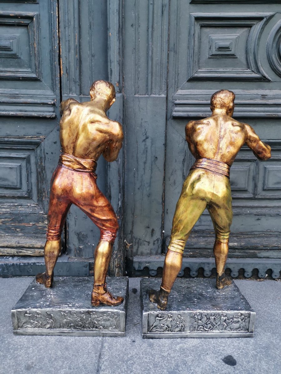 Arthur Waagen C 1895, Sculpture Of American Boxers-photo-5