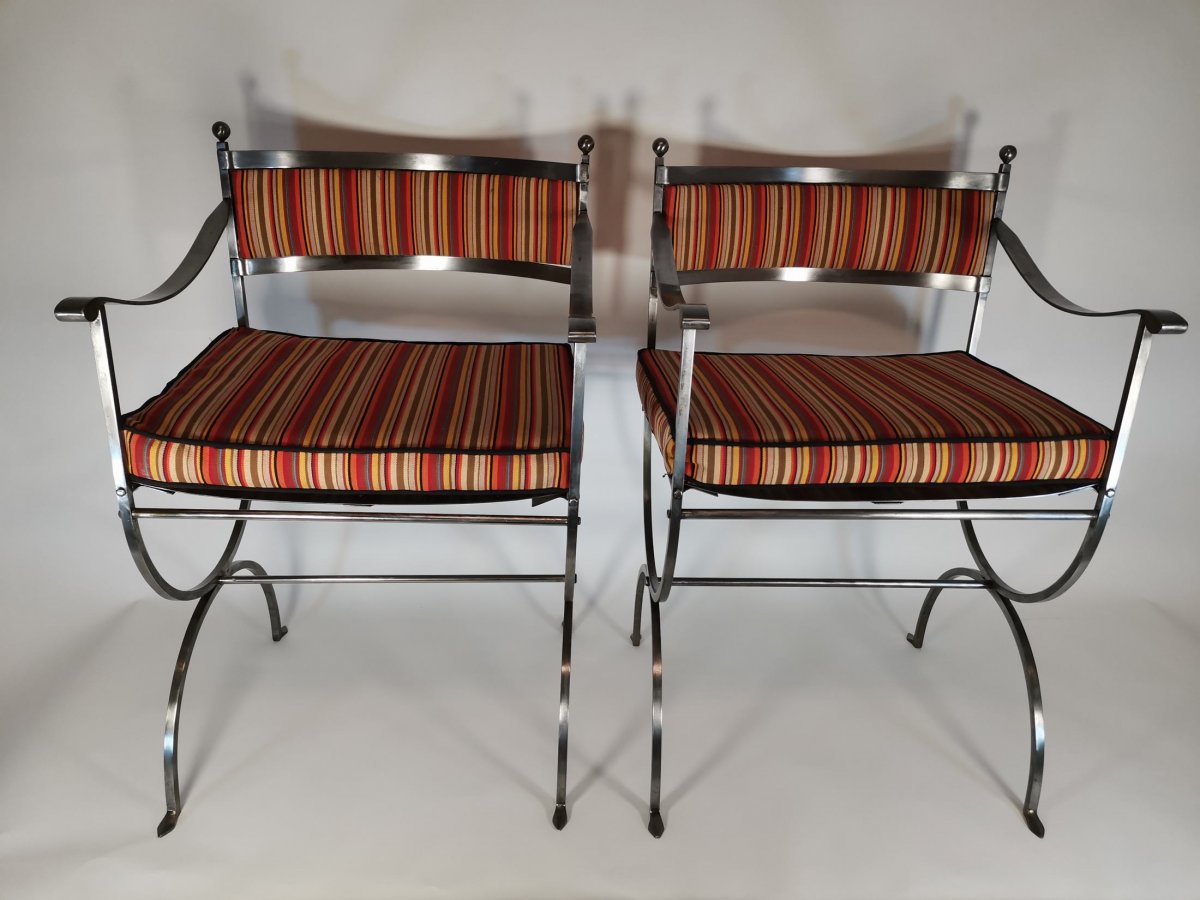 Pair Of Wrought Iron Armchairs From Donkeys 70-photo-2