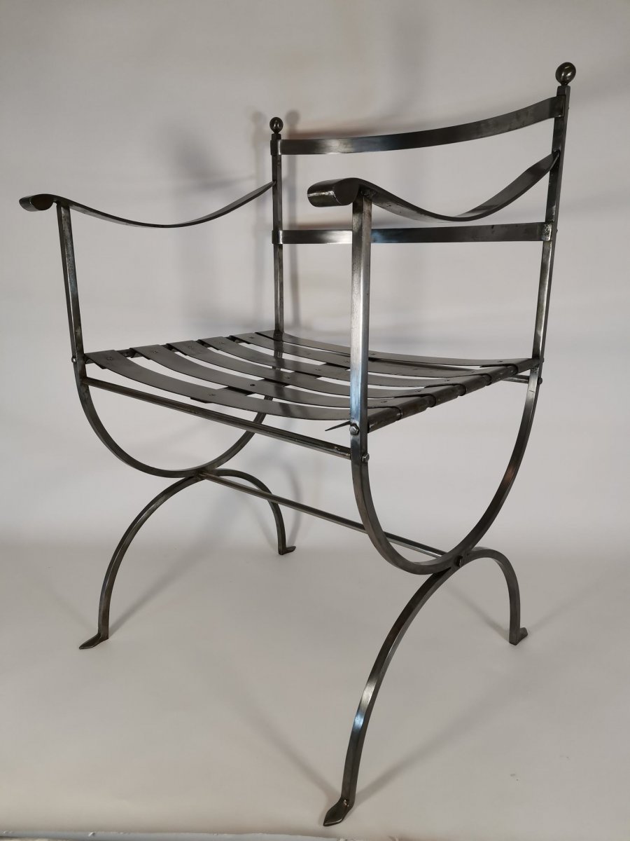 Pair Of Wrought Iron Armchairs From Donkeys 70-photo-7