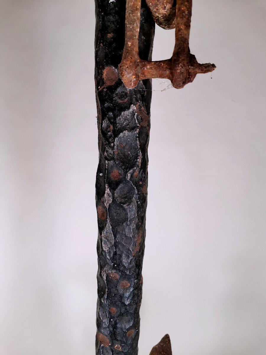 Large 18th Century Anchor In Forged Iron-photo-2