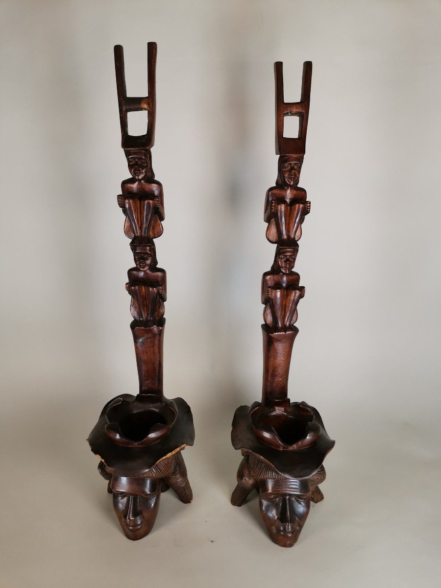 Sculptures En Bois, De Figurines Philippines 70 CM HAUT-photo-3