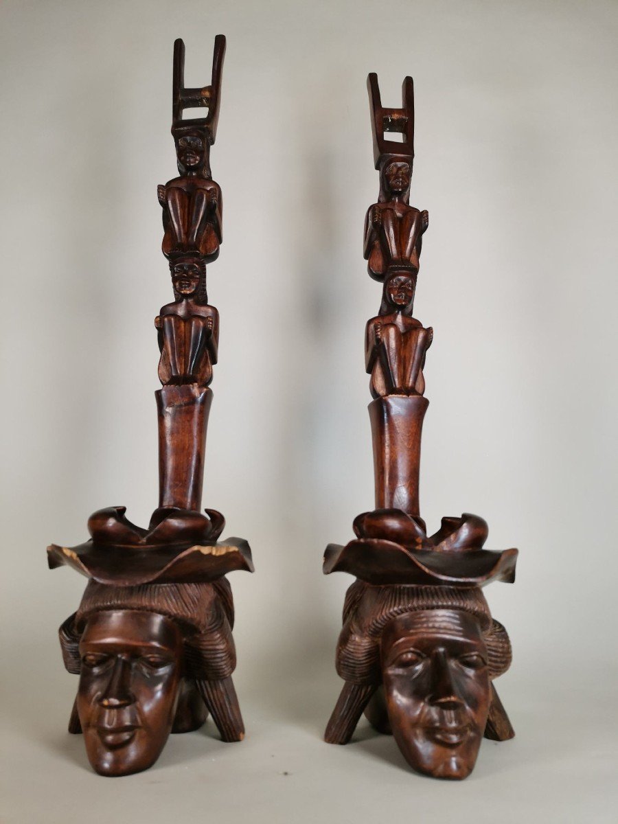 Sculptures En Bois, De Figurines Philippines 70 CM HAUT-photo-1