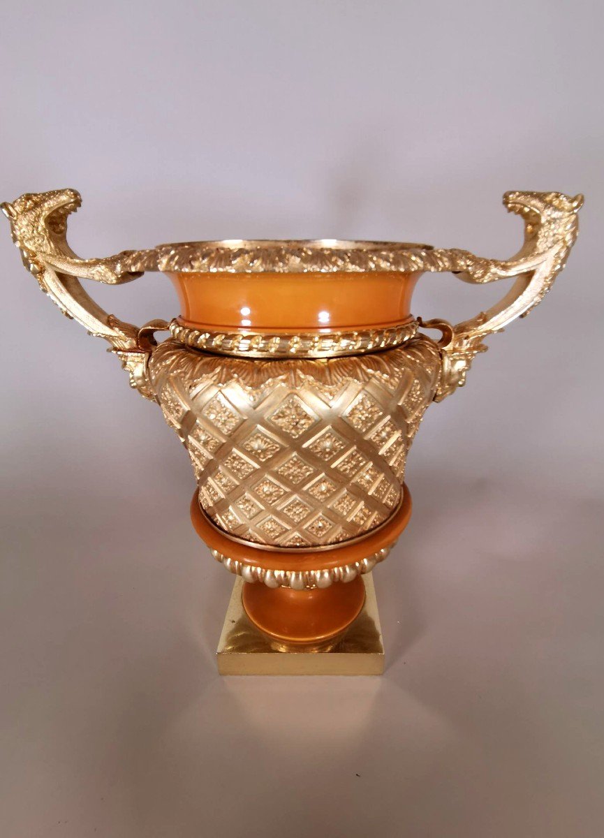 Vase En Bronze DorÉ Du XIXème SiÈcle