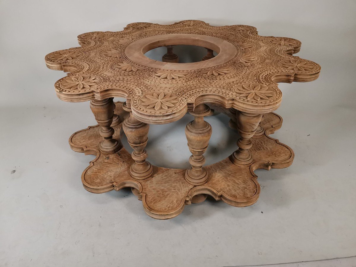 XIXth Century Solid Wood Coffee Table-photo-4