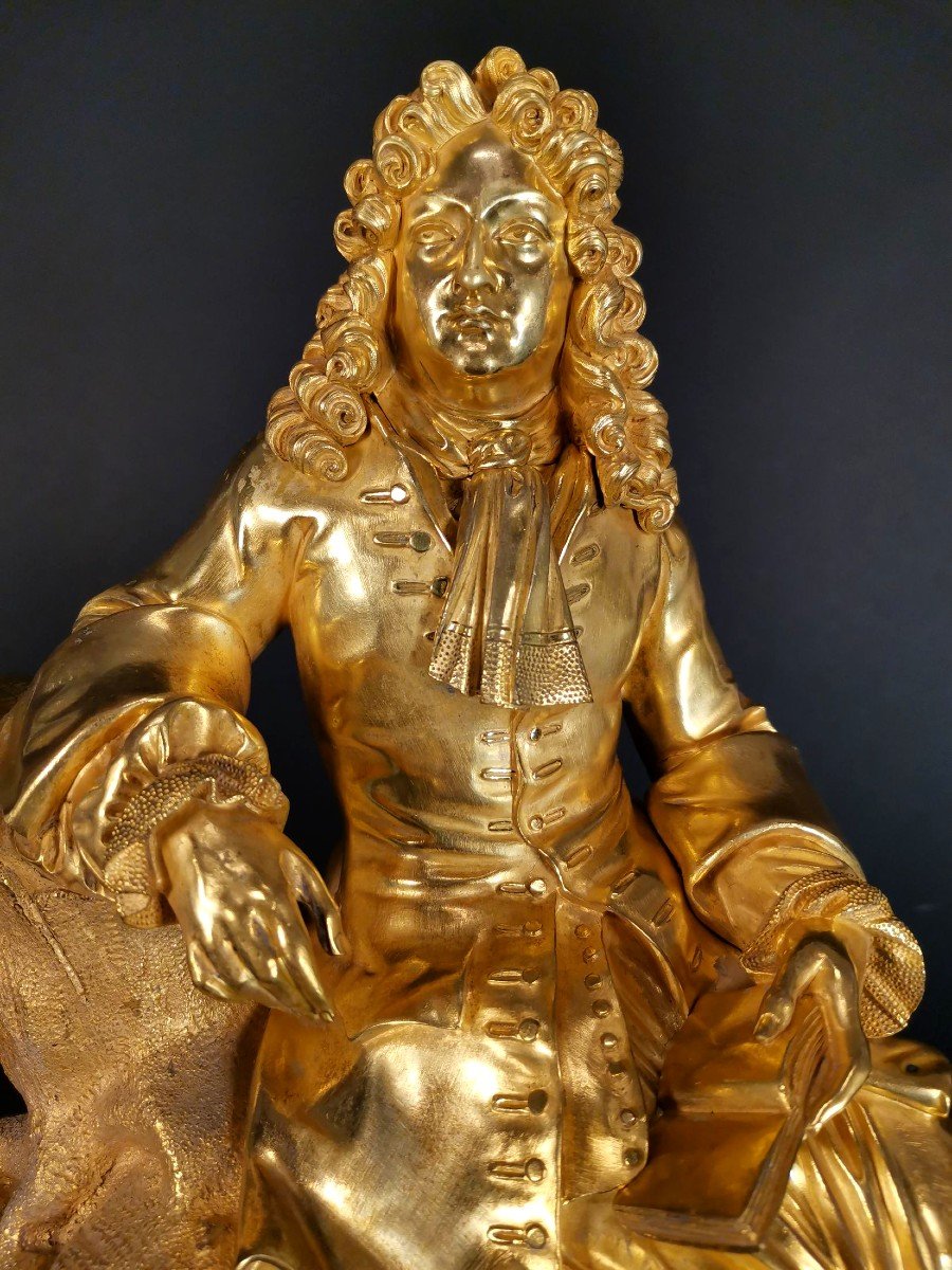 Large Gilt Bronze Clock With Louis Iv-photo-4