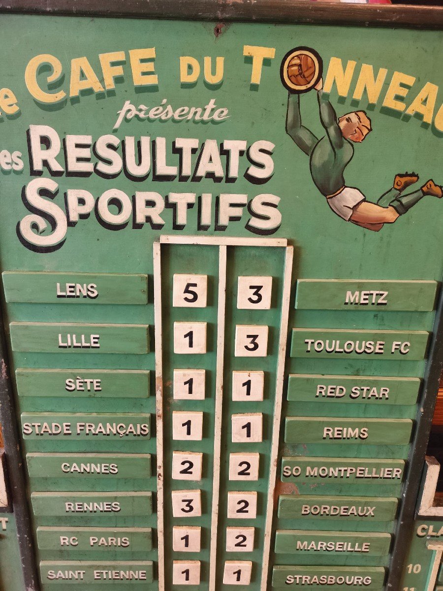 Ancien Panneau d'Affichage Résultats Sportifs-photo-3