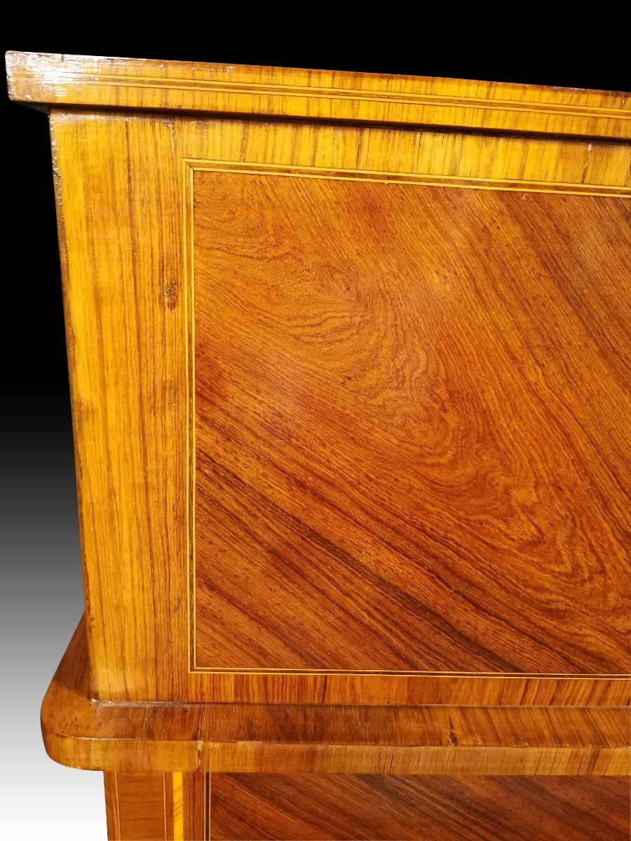 Cylinder Desk In Marquetry Late 19th-photo-7