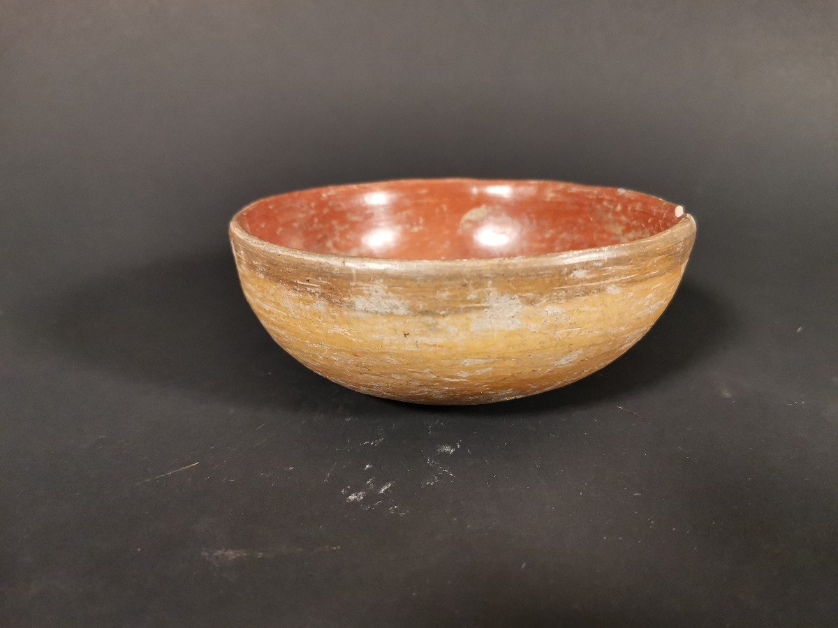 Pre-columbian Polychrome Bowl,-photo-3