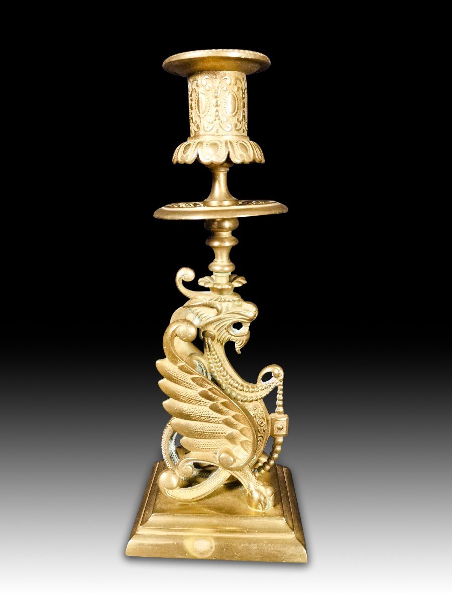 19th Century Bronze Candlestick-photo-1