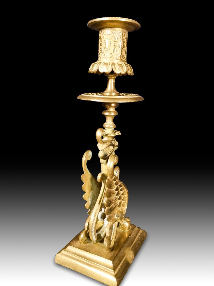 19th Century Bronze Candlestick-photo-2