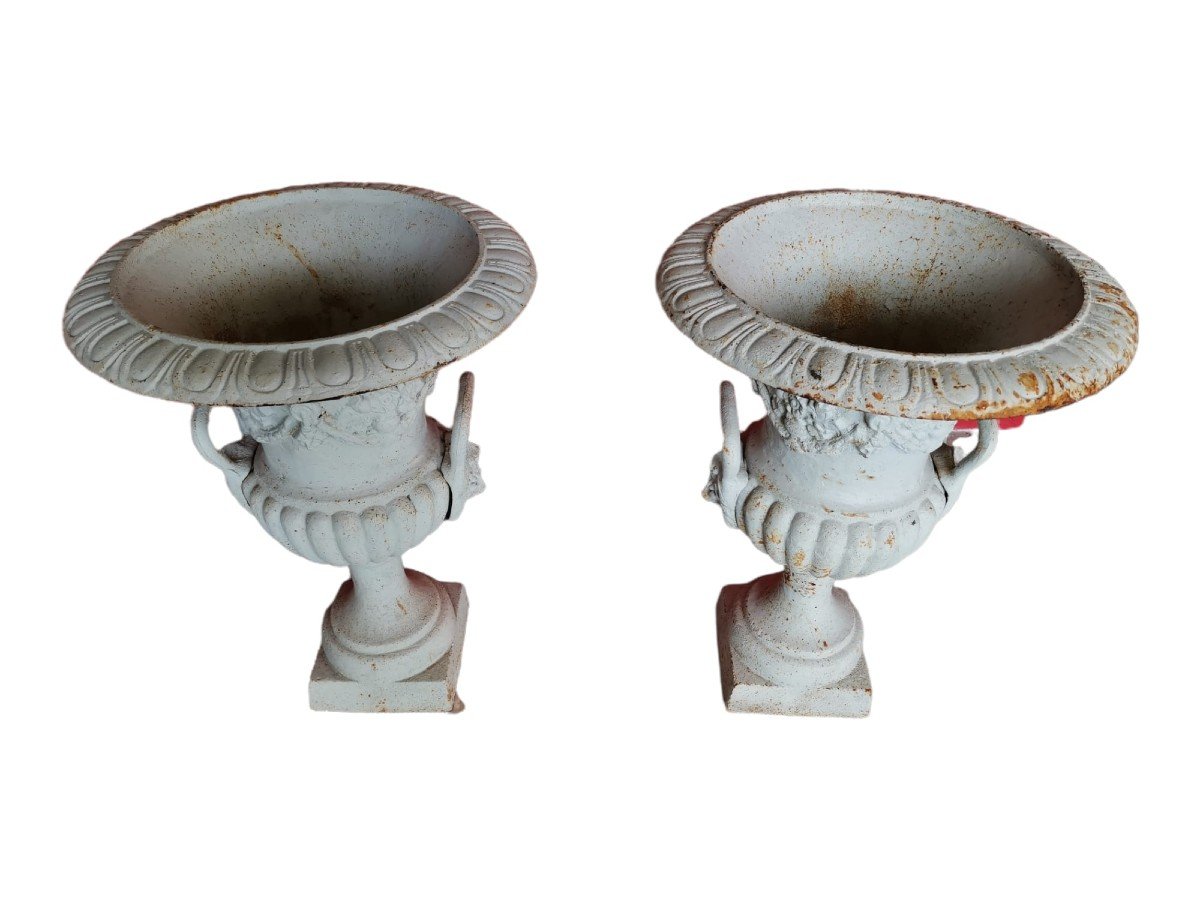 Pair Of Iron Garden Vases-photo-5