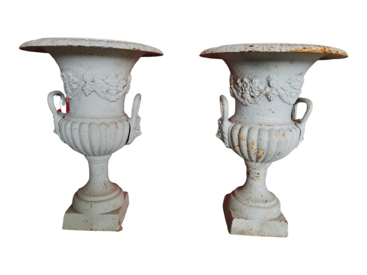 Pair Of Iron Garden Vases-photo-7