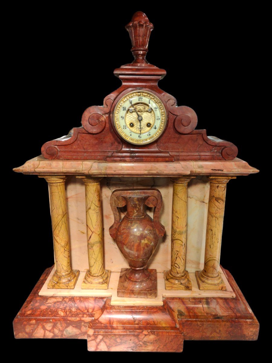 Grande Pendule  En Marbre Du 19eme Siecle-photo-3