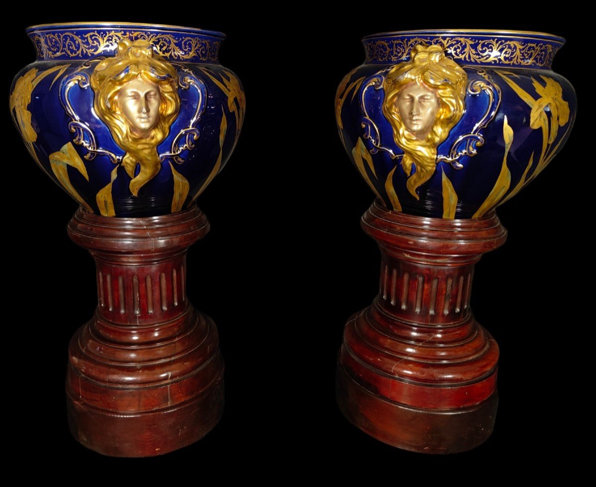Paire De Cache-pots Art Nouveau