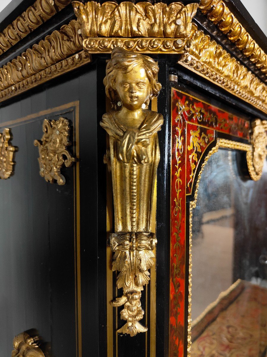 Cabinet Boulle Happiness Of The Blackened Day From The XIXth Century-photo-4