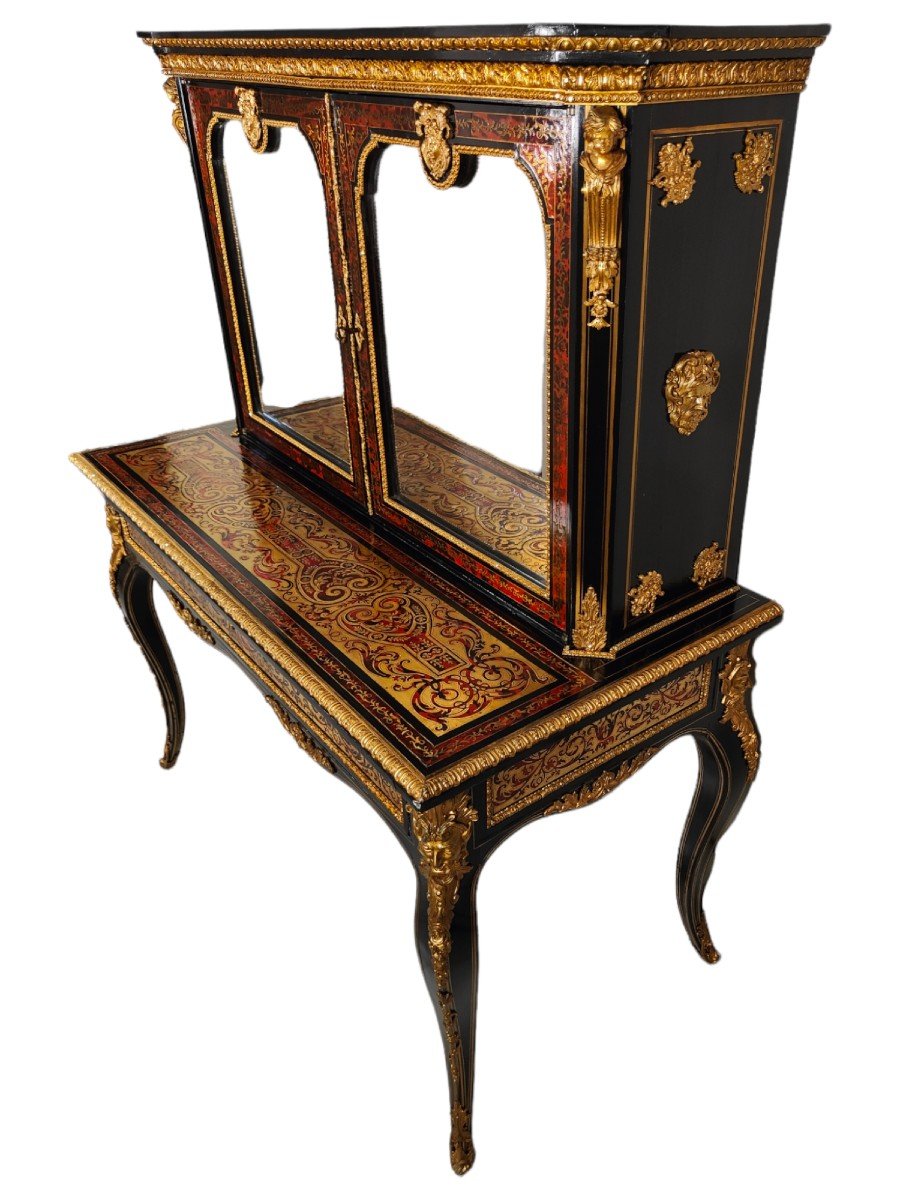 Cabinet Boulle Happiness Of The Blackened Day From The XIXth Century-photo-3