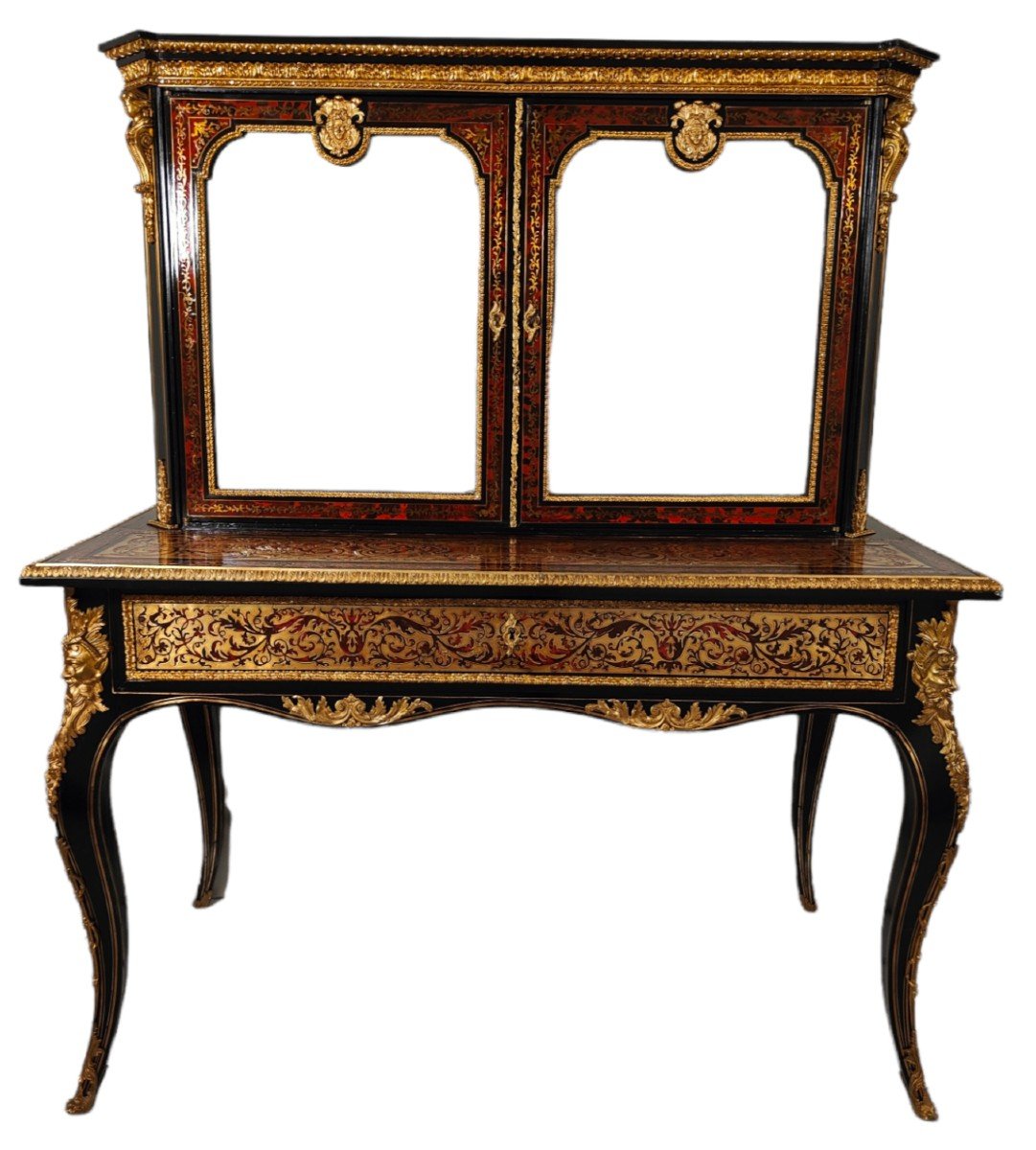 Cabinet Boulle Bonheur Du Jour Noirci Du XIX ème Siècle